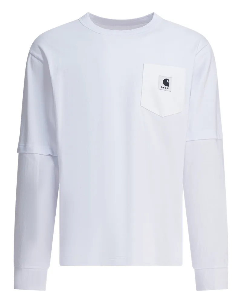 Sacai Sacai X Carhartt Wip“ T-Shirt mit Rundhalsausschnitt White