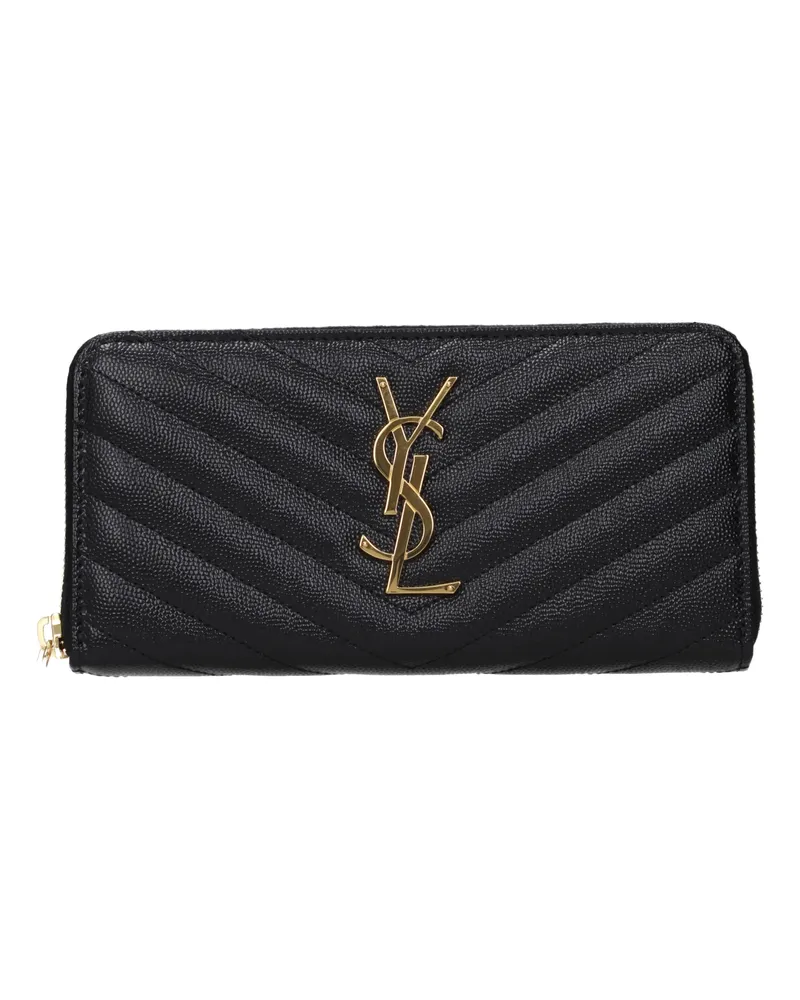 Saint Laurent Damens Geldbörse Leder Schwarz -