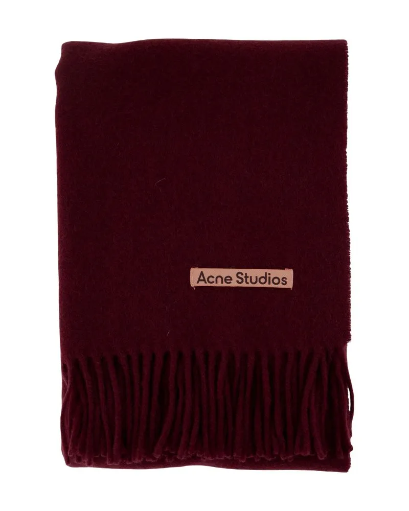 Acne Studios Schal  Wolle Burgund Burgund
