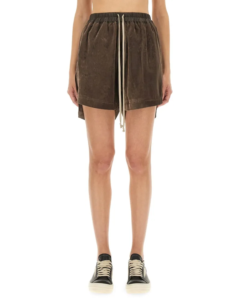 Rick Owens Viskose- und Cupro -Shorts Brown