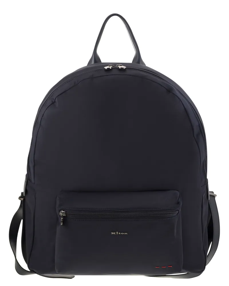 Kiton Technical Fabric -Rucksack mit Logo Blue