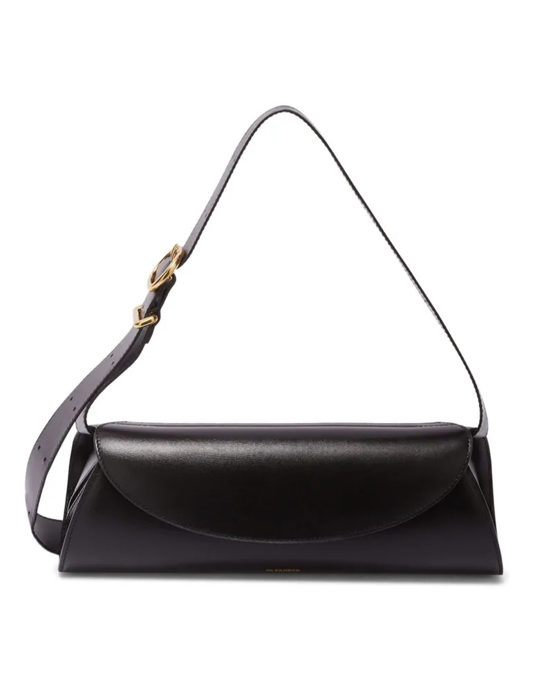 Jil Sander Cannolo Kleine Leder-Umhängetasche Black