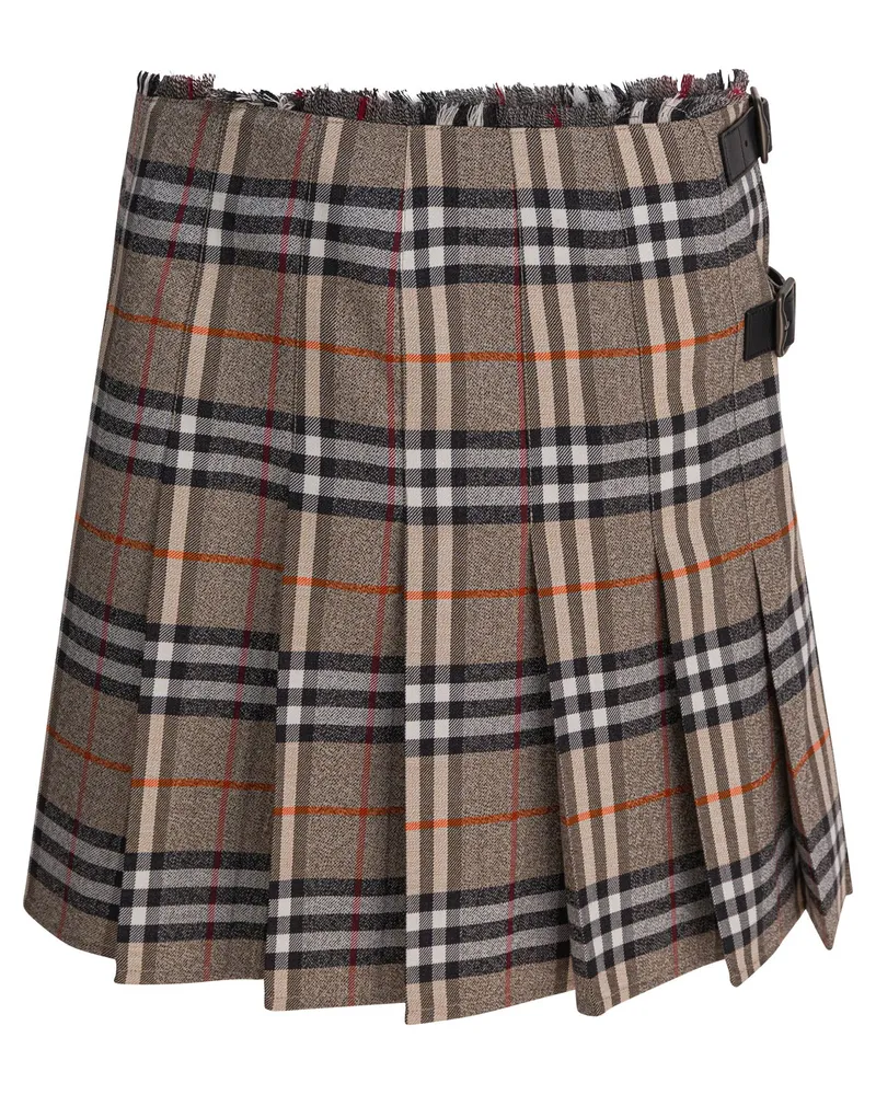 Burberry Check“ Mini-Kilt aus Wolle Beige