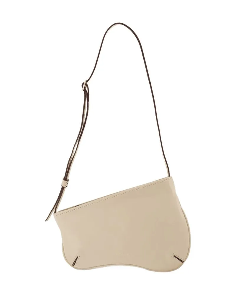 Manu Atelier Mini Kurve Hobo Bag  Elfenbeinleder Beige