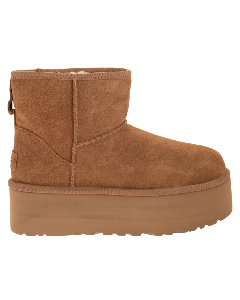 UGG Classic Mini Platform -Knöchelstiefel mit Plattform Kastanie