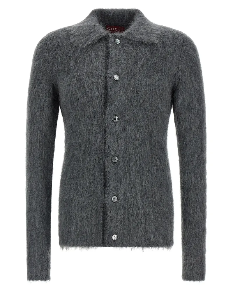 Gucci Cardigan aus Mohairwolle Gray