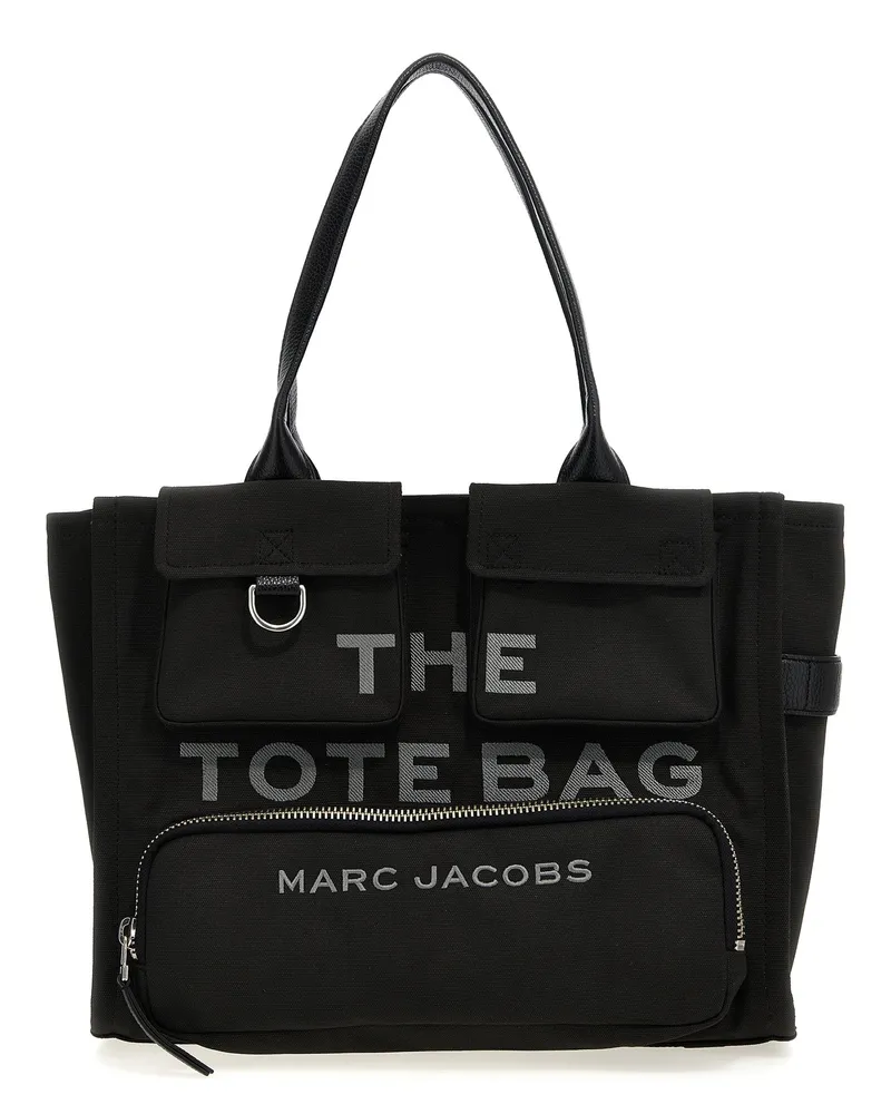 Marc Jacobs Die Einkaufstasche der Fracht -Leinwand große Tasche Black
