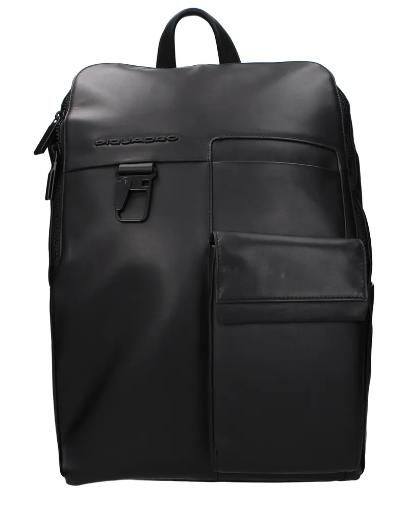 Piquadro Herrens Rucksäcke und Gürteltaschen aus Leder in Schwarz -