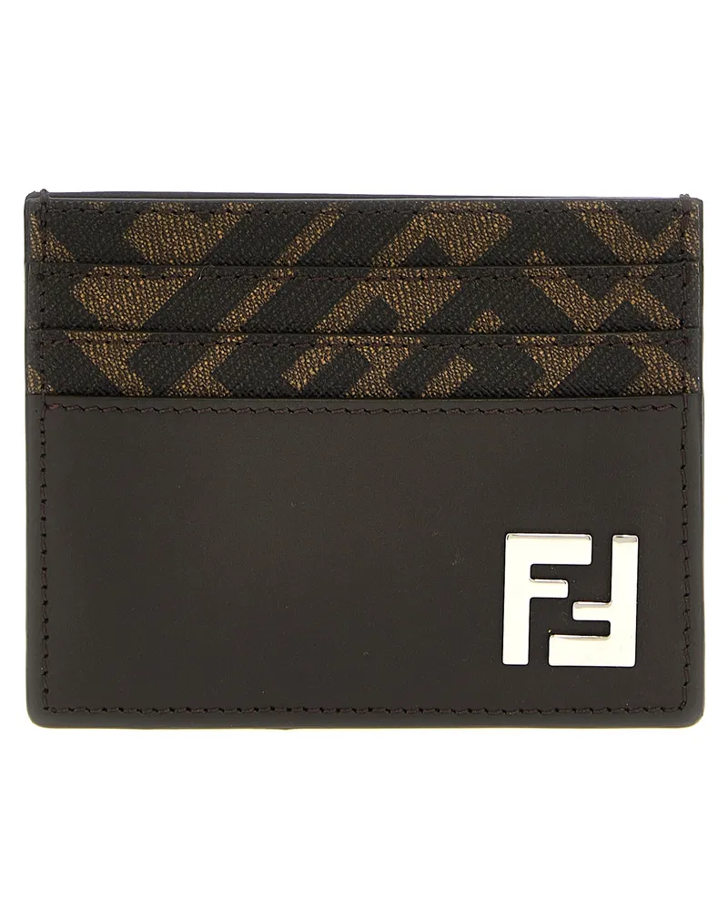 Fendi quadratischer FF' Kartenhalter Braun