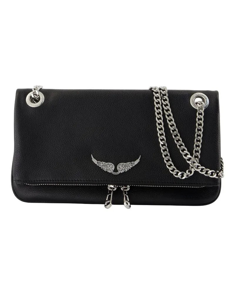 Zadig & Voltaire Rock II Wallet an der Kette  Leder schwarz Schwarz