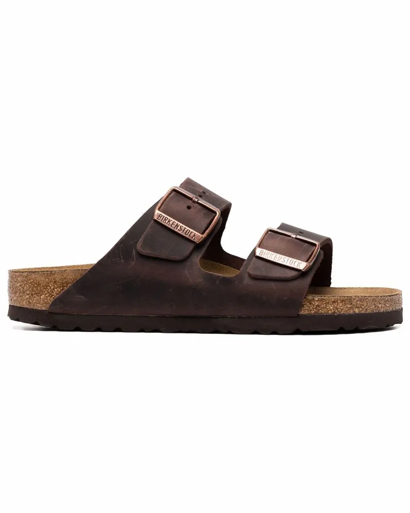 Birkenstock Arizona geölte Ledersandalen Brown