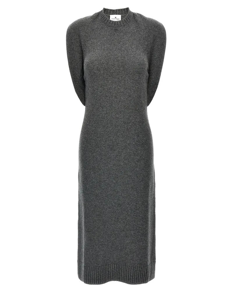 Courrèges Courreves 'über dem Schulterdrapè' Kleid Gray