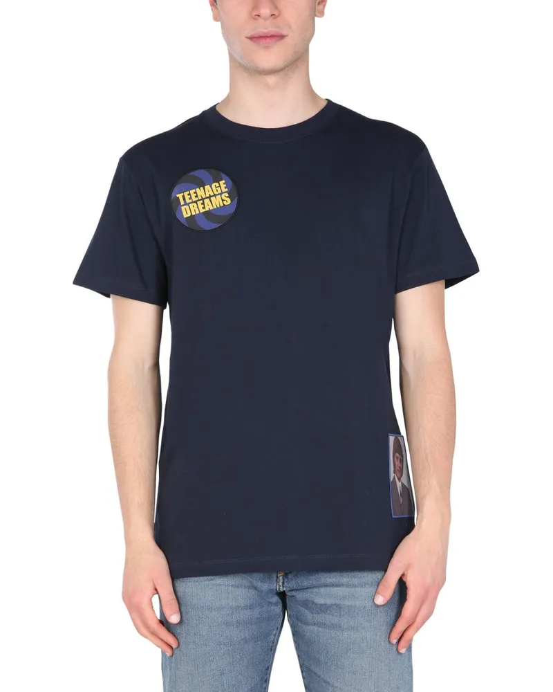 Raf Simons Crew Neck T -Shirt Blue