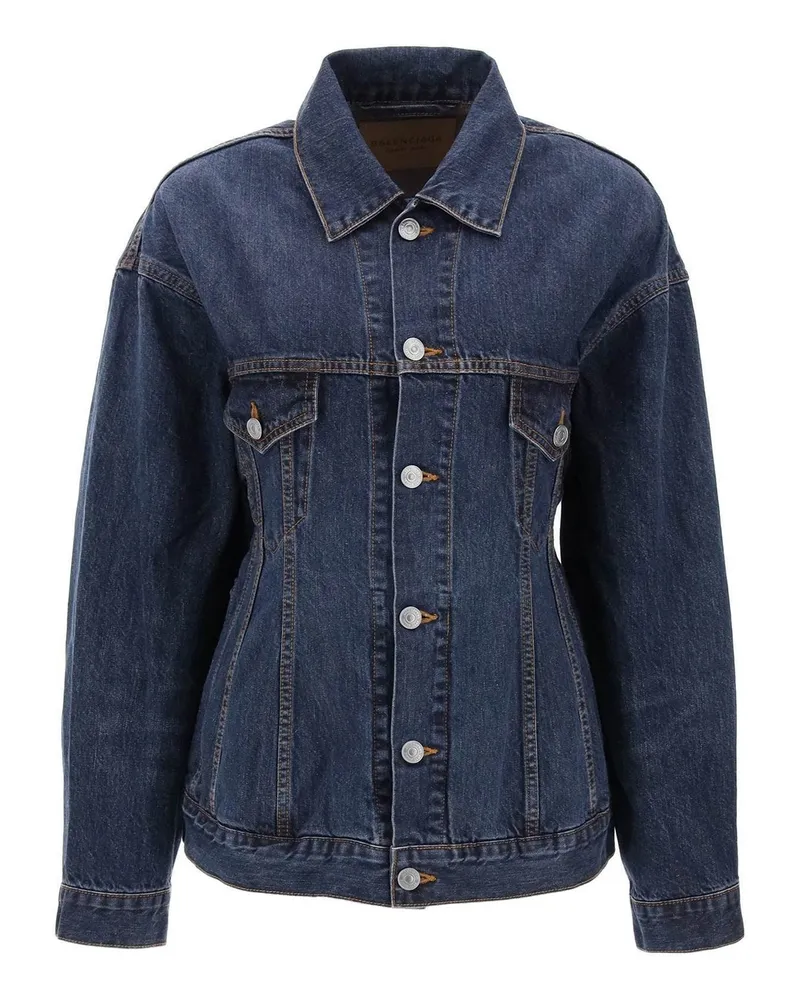 Balenciaga Sandglas' Jeansjacke Blue