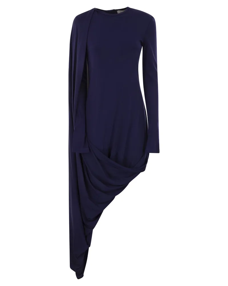 SPORTMAX Ariete1234 Asymmetrisches Kleid mit Drapierung Blue