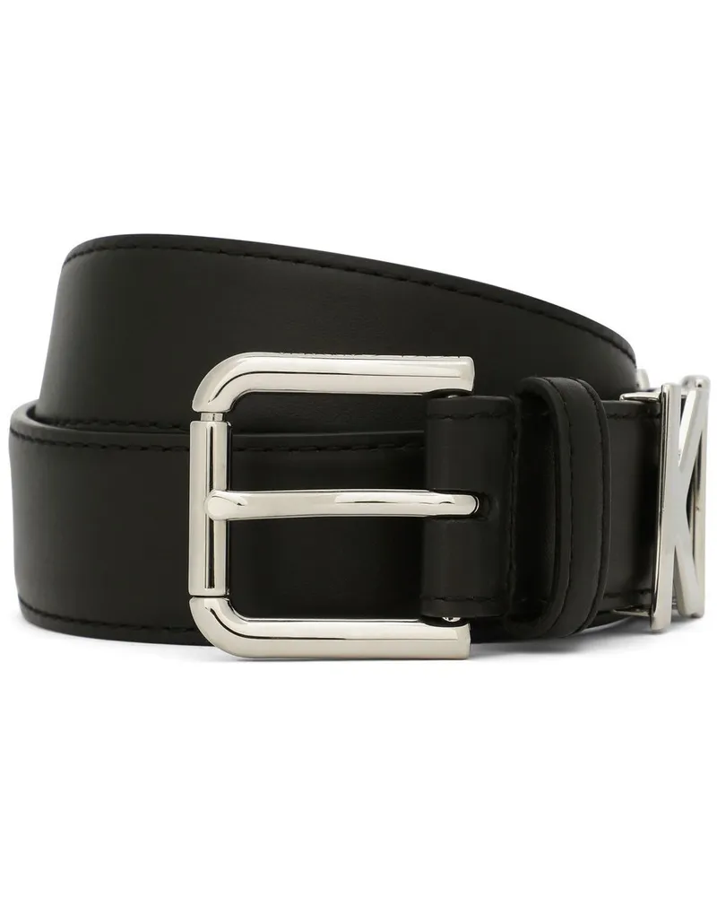 Dolce & Gabbana Logo Ledergürtel Black
