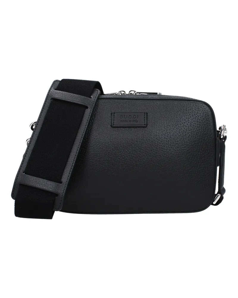 Gucci Herrens Umhängetasche Leder Schwarz/Silber -