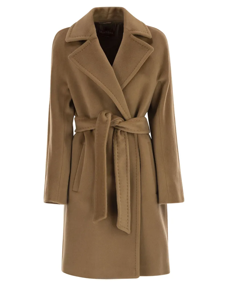 Max Mara Scire Woll Beaver Dressing Mantel Camel