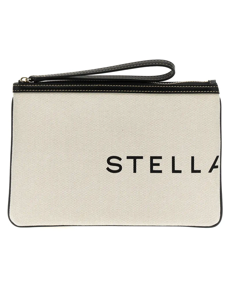 Stella McCartney Logo Clutch -Tasche Beige