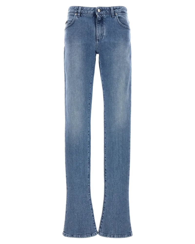 Dolce & Gabbana Logo Plaque Jeans Hellblau