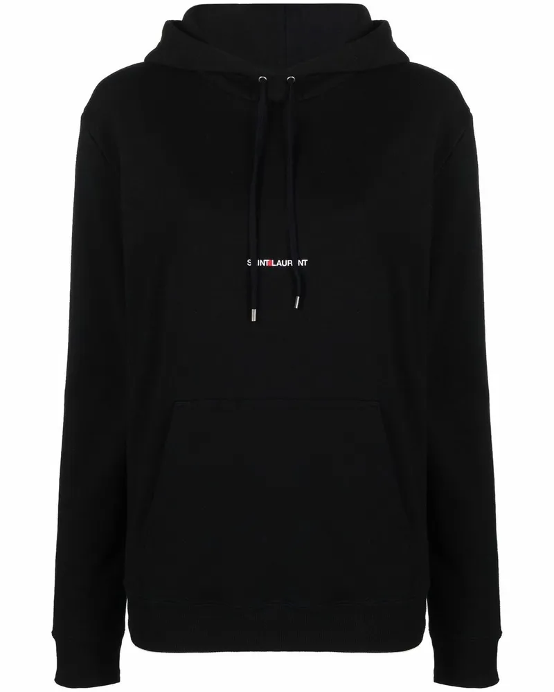 Saint Laurent Logo -Baumwoll -Hoodie Black