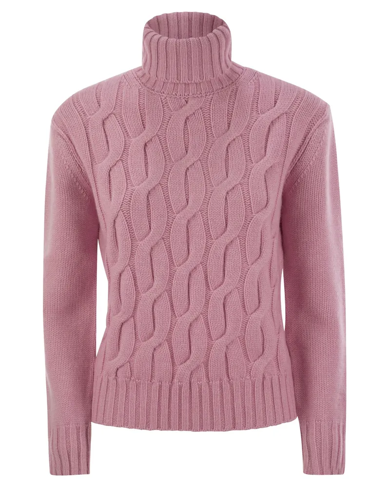 MC2 Saint Barth Giverny Kabel -Strick -Rollkragenpulloverspringer Pink