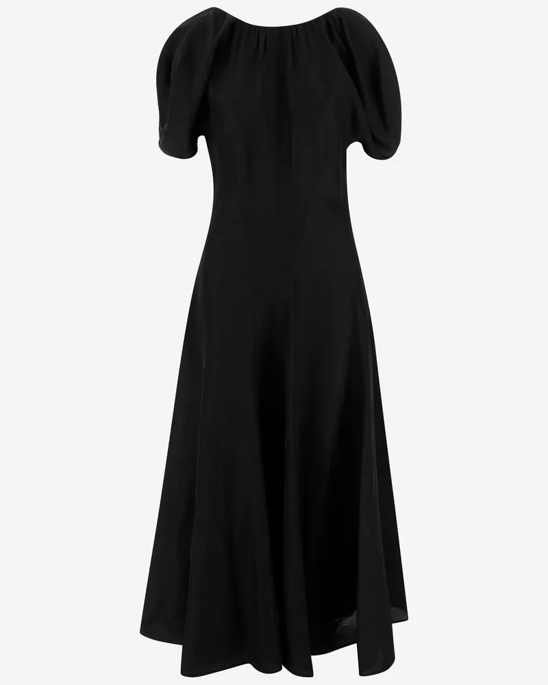 Tory Burch Kleid aus Leinen und Viskose Black
