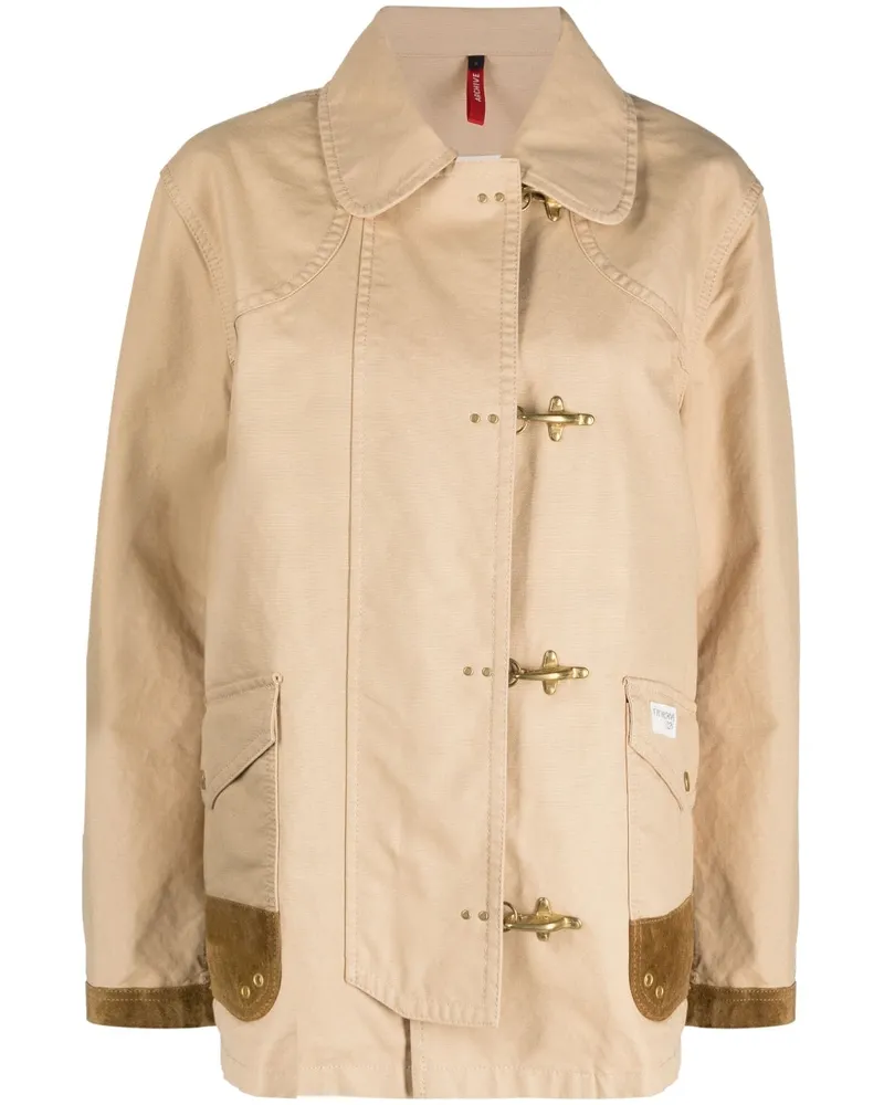 Fay Cotton 4 Hooks Jacke Beige