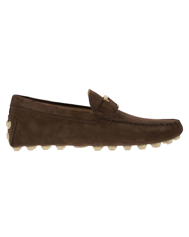 TOD'S Tods Gummiblase t zeitlos in Wildlederleder Braun