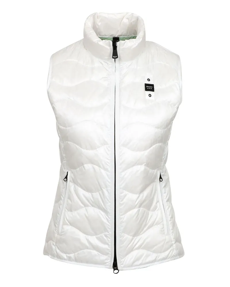 Blauer Pullover weiß White