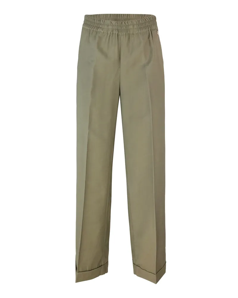 Liu Jo Pantalone Ampio in Tessuto Fluido Con Elastico in Vita Green
