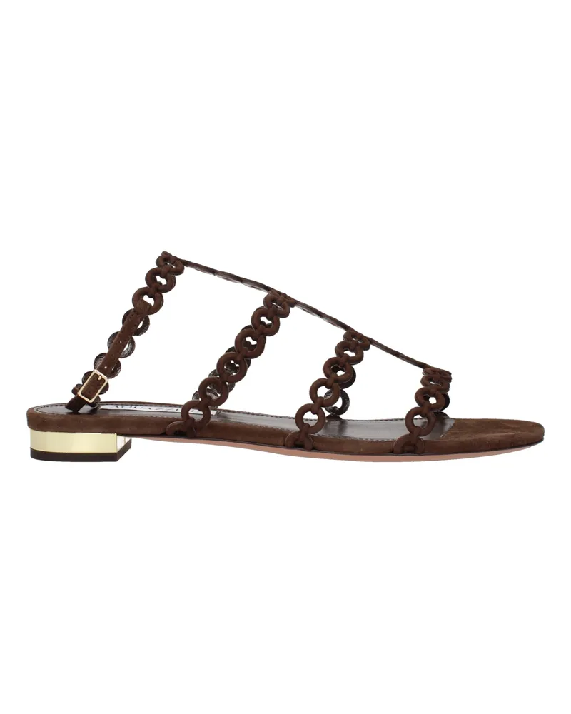 Aquazzura Infinity Damens Sandalen Wildleder Braun/Espresso -