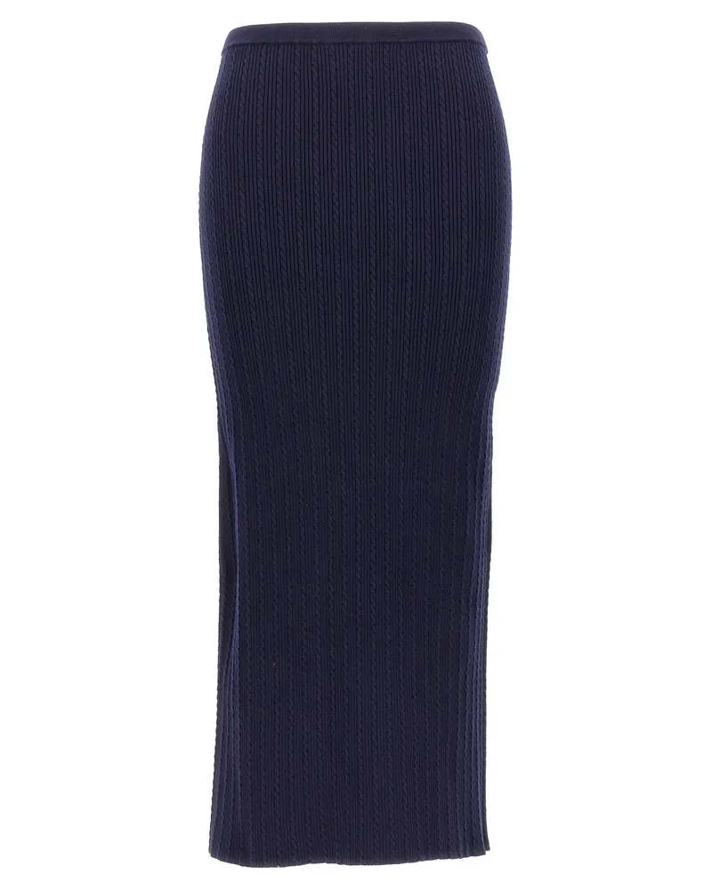 Alessandra Rich Strick Midi Rock Blue