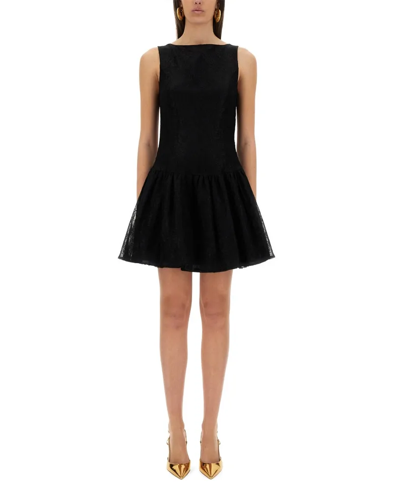 Nina Ricci Mini -Kleid mit Schaumrock Black