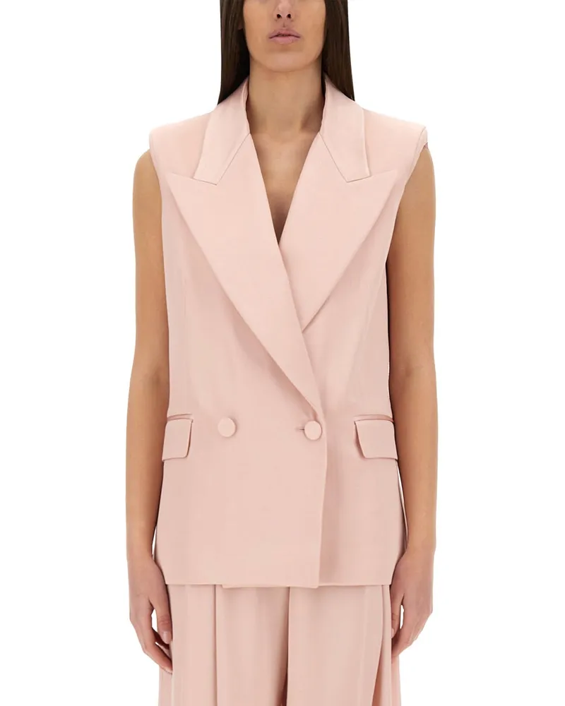 Nina Ricci Doppelbrust ärmellose Jacke Pink