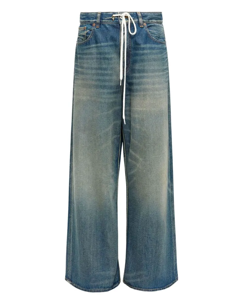 Maison Margiela Weitbein -Denim -Baumwolljeans Clear