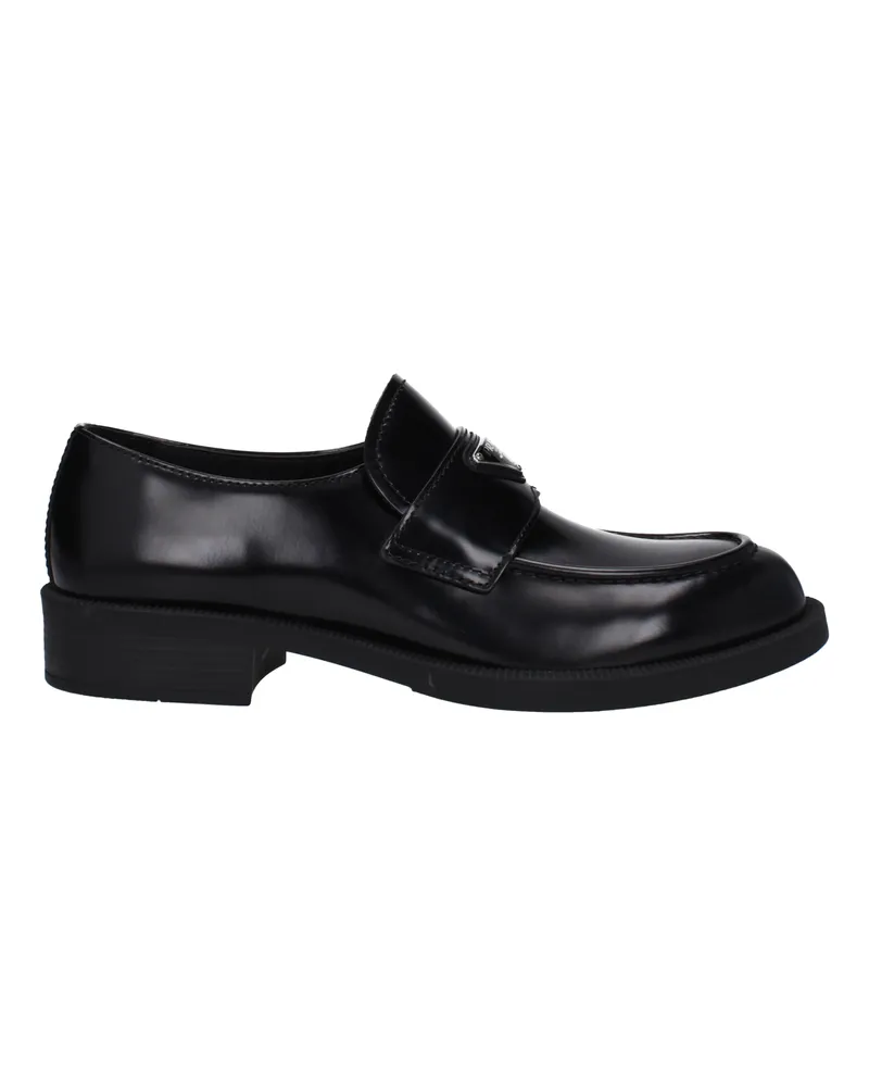 Prada Herrens Schwarze Leder-Loafer -