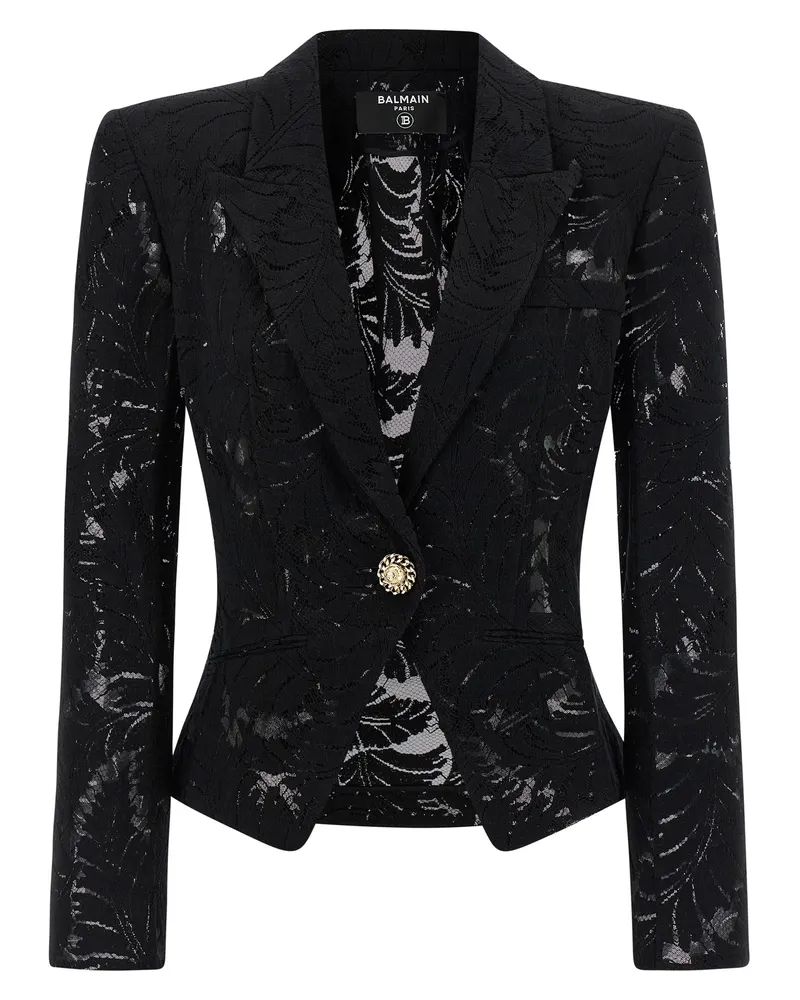 Balmain Lace Blazer Black