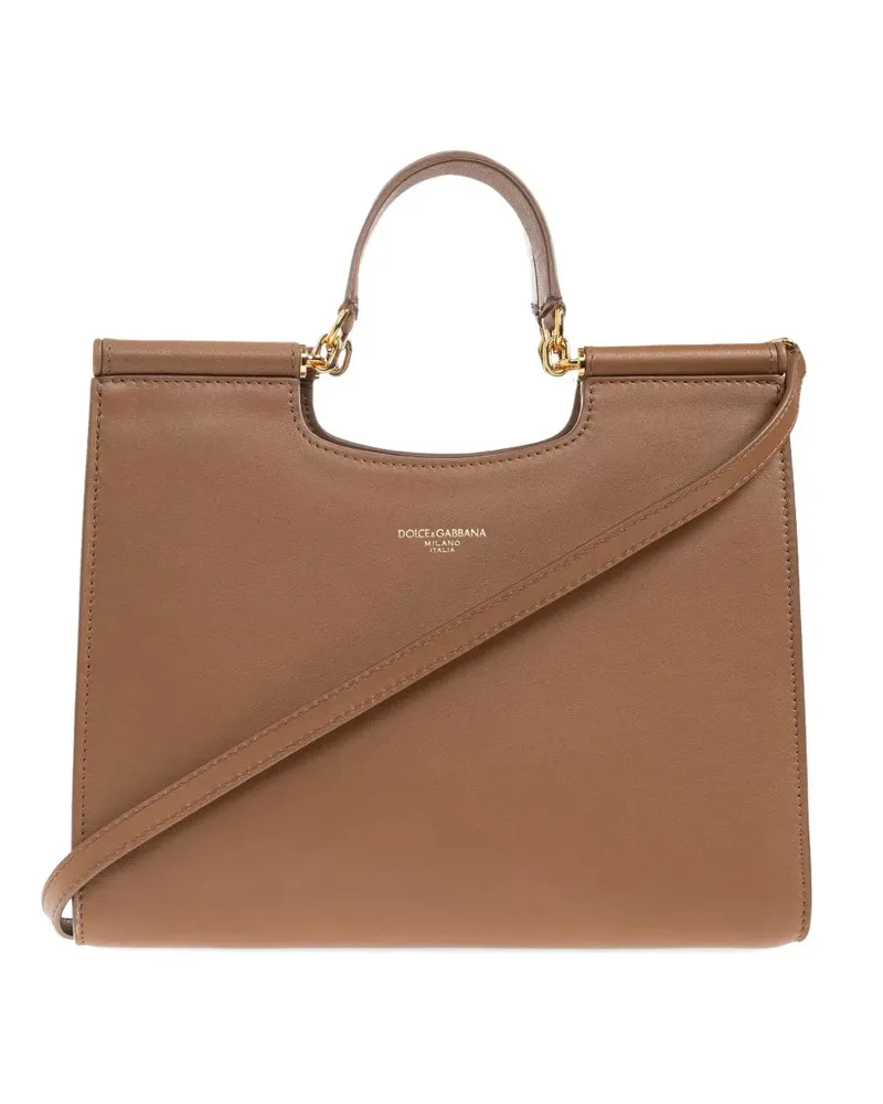 Dolce & Gabbana Leder -Einkaufstasche mit oberster Griff 8z093