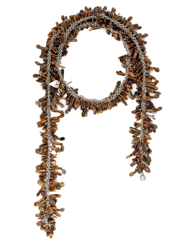 Dries van Noten Trocknen van Note 'gestickter Schalkette Brown
