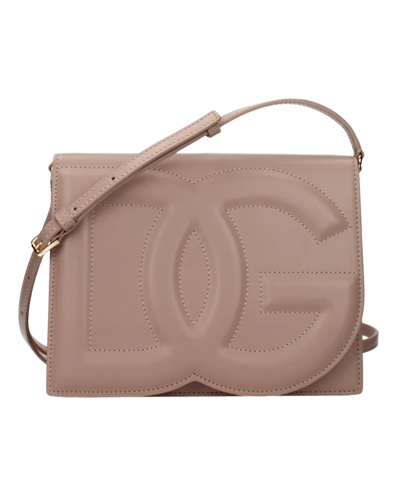 Dolce & Gabbana Dolce&Gabbana Damens Umhängetaschen aus rosa/puderrosa Leder -