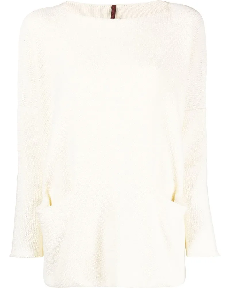 Daniela Gregis Cotton Boat Hals Hals -Pullover Weiß