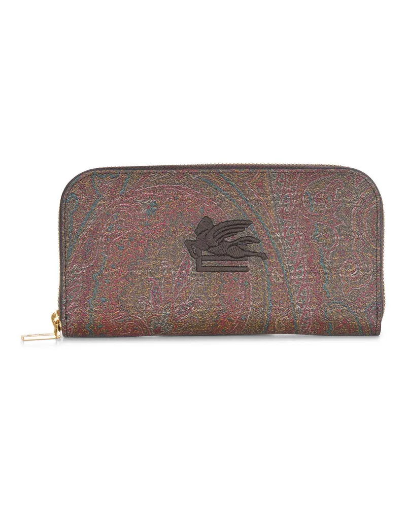 Etro Brieftasche im beschichteten Paisley Jacquard Leder Paisley