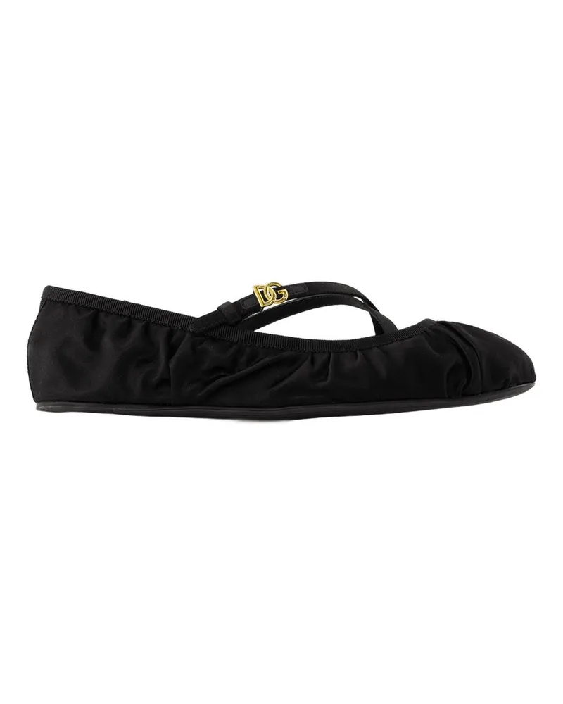 Dolce & Gabbana Ballerinas  Satin Schwarz Black