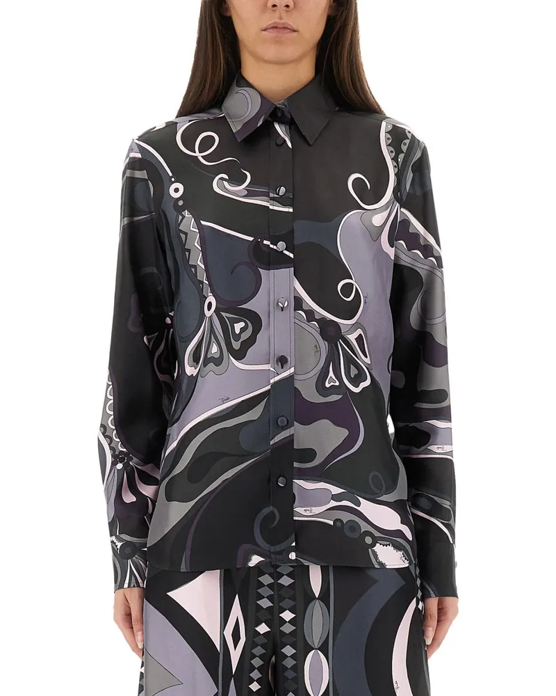 Emilio Pucci Orchid Printhemd Black