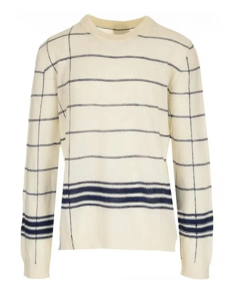 Maison Margiela gestreifter Pullover Weiß