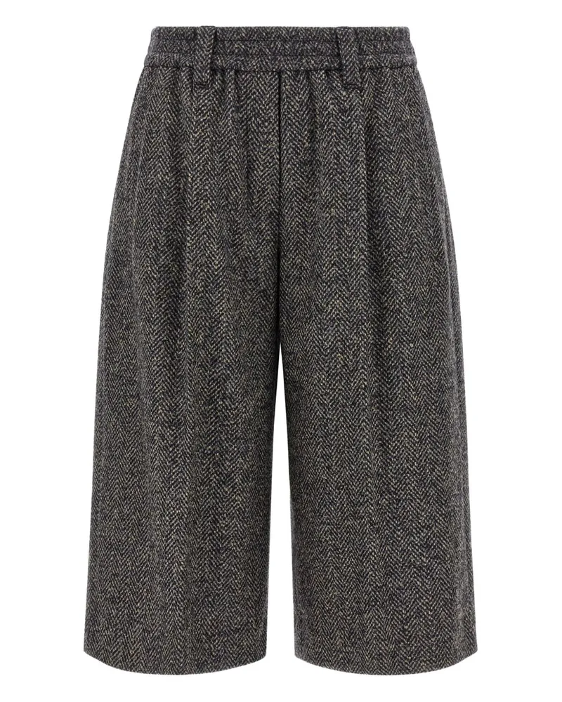 Brunello Cucinelli Wolle Bermuda Shorts Blue