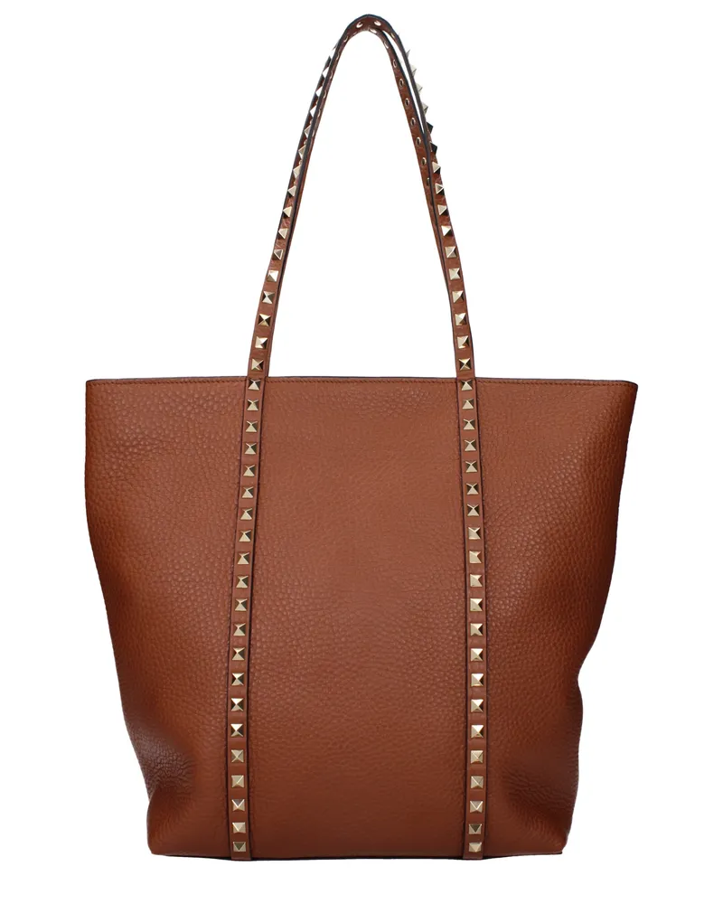 Valentino Garavani Rockstud Damens Umhängetaschen aus braunem Leder -