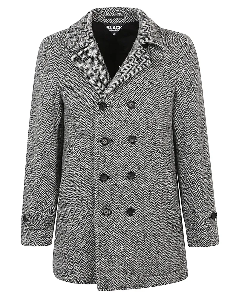 Comme des Garçons Comme des Garcons Wollmantel mit Doppelbrust Black