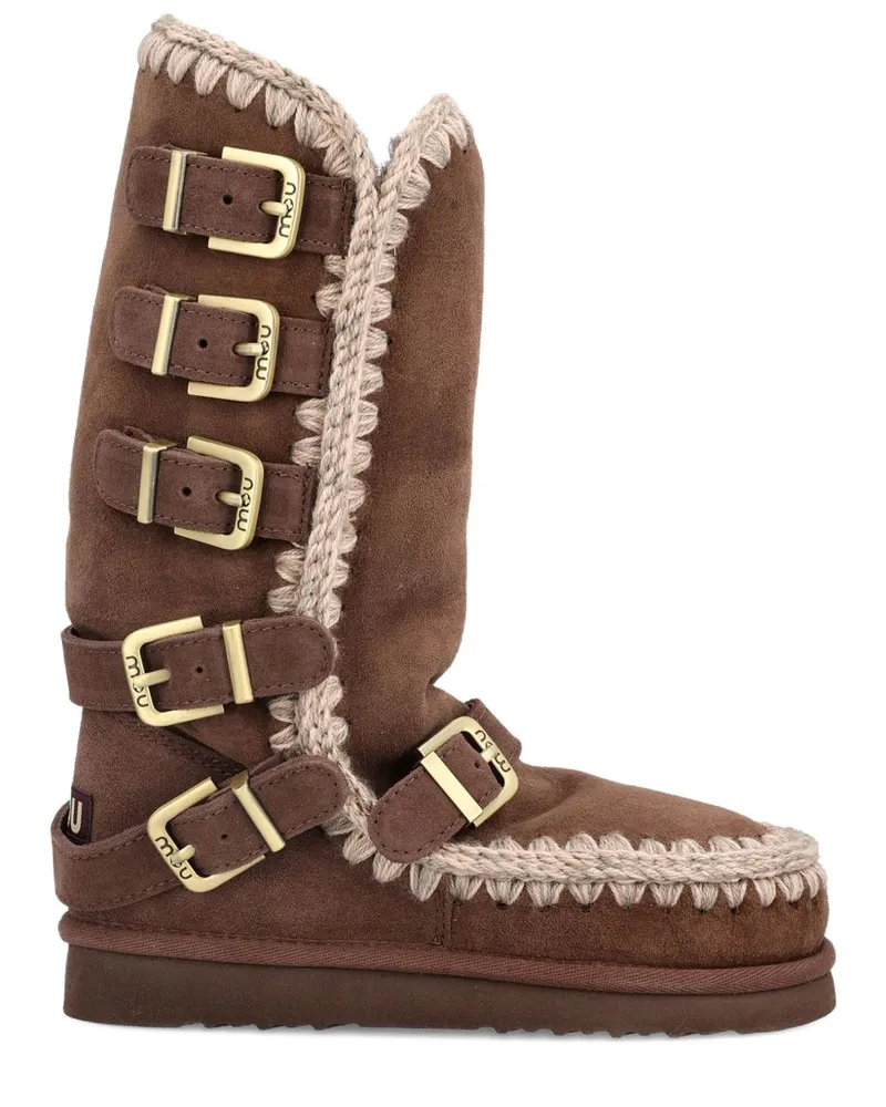 Mou Eskimo Stiefel mit Schnallenriemen Brown